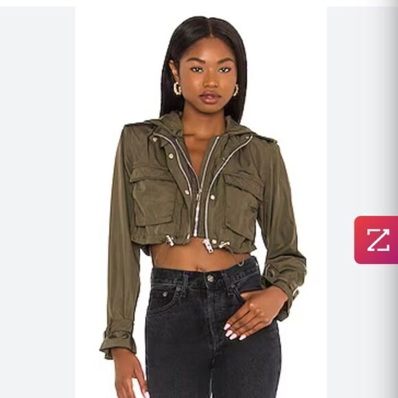 H:ours cargo double zipper crop jacket. Size M. Great for fall. - Picture 1 of 7